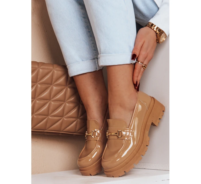 Dámské lakované mokasíny khaki model 21983972 - Dstreet