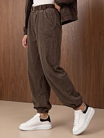 Dámské jogger kalhoty z manšestru s páskem, Fango, FashionStreet, UY3139