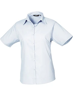 Premier PR 302 Popelínová halenka s krátkým rukávem 39.0302 light blue