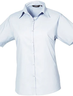 Premier PR 302 Popelínová halenka s krátkým rukávem 39.0302 light blue