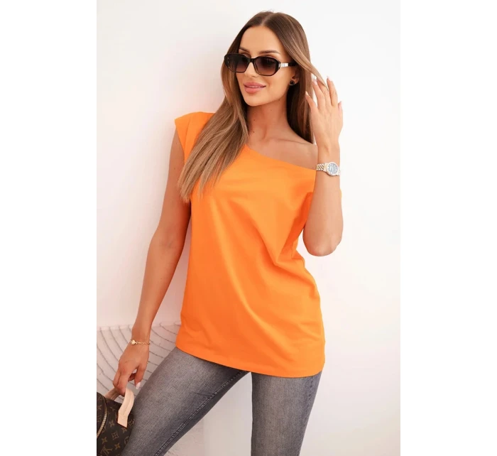 Dámská blůza s odhaleným ramenem oranžová Dámská blůza s odhaleným ramenem oranžová