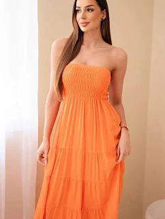 Dámské viskózové šaty s elastickým vrškem oranžová