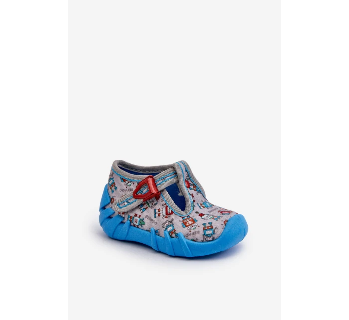 Pohodlné Dětské Domácí Obuv BEFADO 110N483 Modro-šedé Pohodlné Dětské Domácí Obuv BEFADO 110N483 Modro-šedé