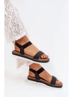 Dámské Sandály S Pletením Na Ozdobené Platformě Černé model 21703728 - Boto Dámské Sandály S Pletením Na Ozdobené Platformě Černé model 21703728 - Boto