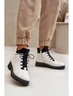 Dámské Zateplené Kotníkové Boty z Eko Kůže Bílé Dámské Zateplené Kotníkové Boty z Eko Kůže Bílé