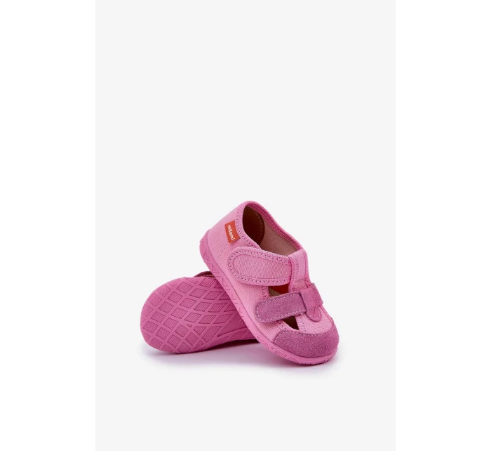Dětské papuče na suchý zip – růžové Reathiana Dětské papuče na suchý zip – růžové Reathiana