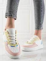 Originální dámské vícebarevné  tenisky bez podpatku 8757