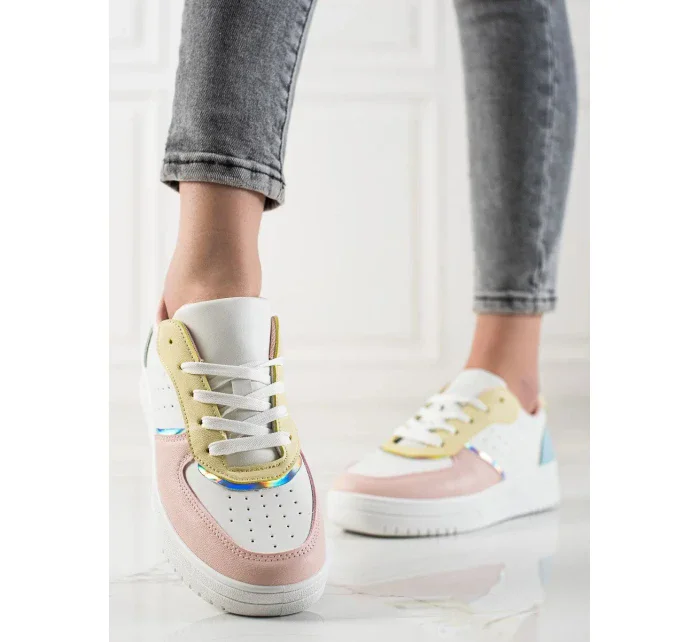 Originální dámské vícebarevné  tenisky bez podpatku 8757