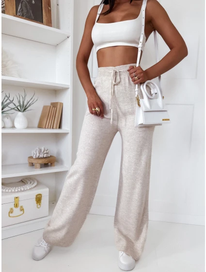 Dámské kalhoty se širokými nohavicemi LAKELIFE light beige FashionStreet UY1686 Dámské kalhoty se širokými nohavicemi LAKELIFE light beige FashionStreet UY1686