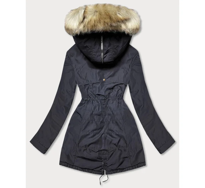 CIEPŁA DAMSKA PARKA ZIMOWA GRANATOWA model 21241751 - MHM