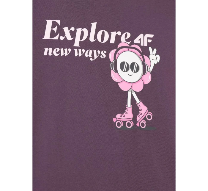 Dívčí tričko oversize s potiskem 4F 4FJRSS25TTSHF2586-50S Dívčí tričko oversize s potiskem 4F 4FJRSS25TTSHF2586-50S