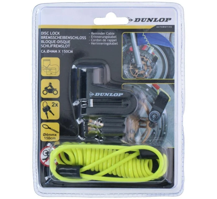 ZÁMEK BRZDOVÉHO KOTOUČE S LANKEM PŘIPOMÍNAJÍCÍM DUNLOP BLACK ZÁMEK BRZDOVÉHO KOTOUČE S LANKEM PŘIPOMÍNAJÍCÍM DUNLOP BLACK