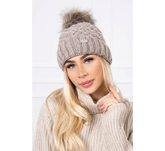 Čepice K169 tmavě béžová