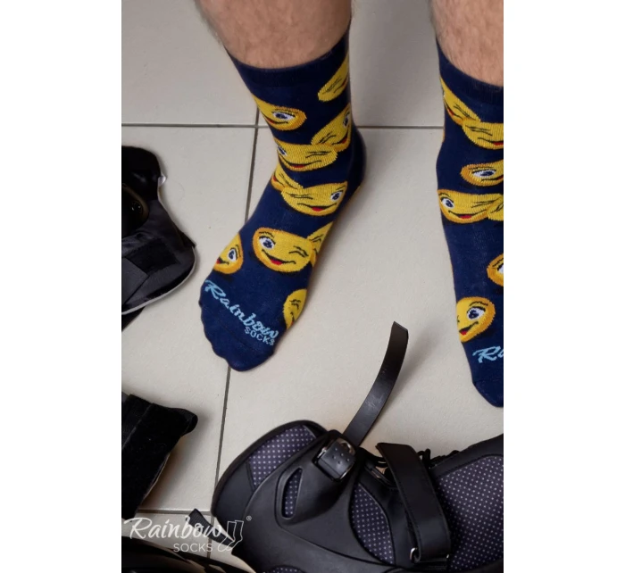 Duhové Ponožky Emotikony Smiley Sadness Brainy 3 Páry