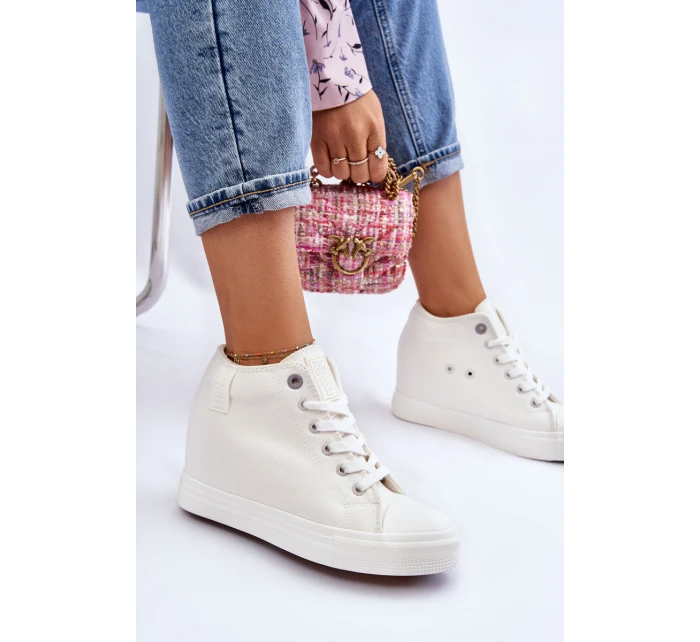 Vysoké tenisky na klínu Big Star Bílé model 21608832 - Big Star Shoes Vysoké tenisky na klínu Big Star Bílé model 21608832 - Big Star Shoes