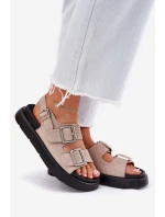 Semišové dámské sandály s přezkami Big Star model 21694384 světle růžové - Big Star Shoes