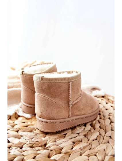 Dětské Teplé Sněhule Semišové béžové Gooby