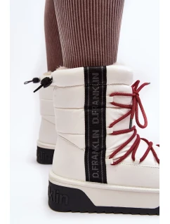 Dámské sněhule se silnou podrážkou, Vegan D.Franklin bílá