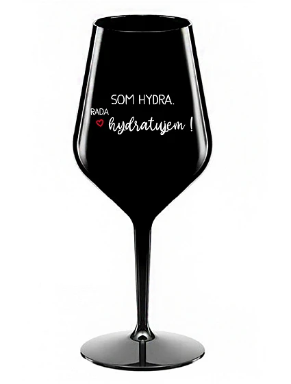 SOM HYDRA. RADA HYDRATUJEM! - čierny nerozbitný pohár na víno 470 ml SOM HYDRA. RADA HYDRATUJEM! - čierny nerozbitný pohár na víno 470 ml