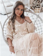 Dámský svetr s mašlemi tmavě béžový Dstreet model 21982135 - FashionStreet