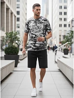 Tshirt męski moro z nadrukiem szary model 22217638 - FashionStreet