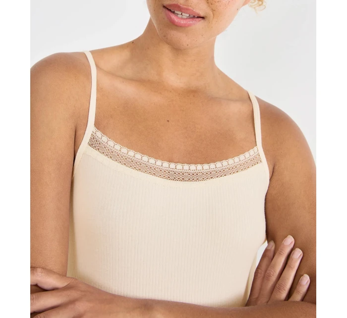 sloggi GO Ribbed Spaghetti Top - WHITE - SLOGGI WHITE - SLOGGI