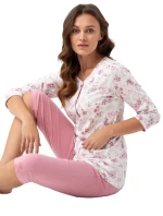 Pyžamo Luna 668 3/4 4XL L24 dámské rozepínací