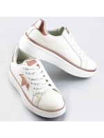 Bílo-měděné šněrovací tenisky sneakers s hvězdičkou (BB126N)