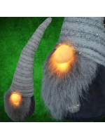 SKŘÍTEK S DLOUHÝM BÍLÝM KLOBOUKEM A SVÍTÍCÍM NOSEM 42CM