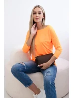 Dámská halenka s lodičkovým výstřihem oranžová neonová Dámská halenka s lodičkovým výstřihem oranžová neonová