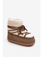 Dámské zateplené sněhule hnědé model 21637505 - Boto Dámské zateplené sněhule hnědé model 21637505 - Boto