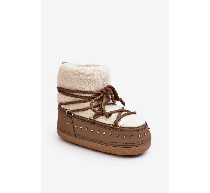 Dámské zateplené sněhule hnědé model 21637505 - Boto Dámské zateplené sněhule hnědé model 21637505 - Boto