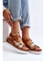 Zazoo 40397 Dámské Kožené Sandály na Platformě Hnědé