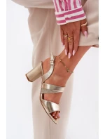 Dámské Sandály Na Podpatku Sergio Leone SK866 Zlaté