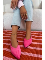 Baleríny s Zlatým Přezkou Eco Semišové Růžové model 21937565 - Boto