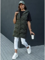 Dámská prošívaná vesta s kapucí zelená Dstreet model 21979838 - FashionStreet