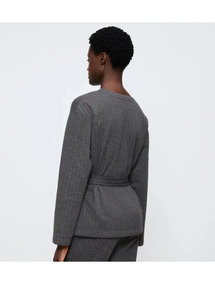 Cozy Comfort Robe Top Quilted - GRAY - TRIUMPH GRAY - TRIUMPH