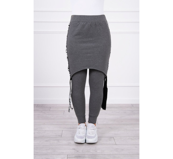 Kalhoty/oblek s nápisem selfie graphite
