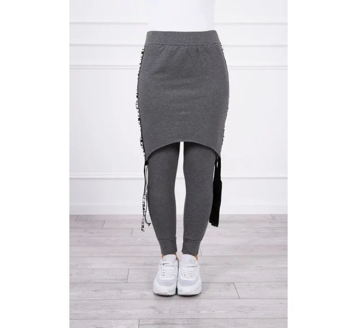 Kalhoty/oblek s nápisem selfie graphite