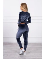 Velurová souprava s nápisem Queen graphite