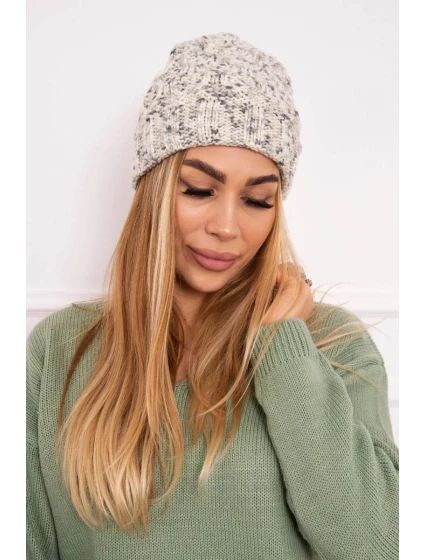 Dámská čepice Eliza K205 ecru+grey Dámská čepice Eliza K205 ecru+grey