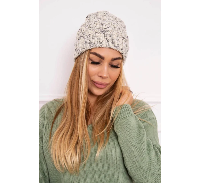 Dámská čepice Eliza K205 ecru+grey Dámská čepice Eliza K205 ecru+grey