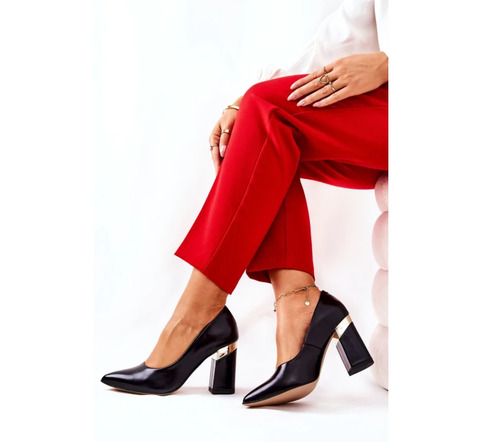 Kožené lodičky Lewski 3117 Černé Kožené lodičky Lewski 3117 Černé