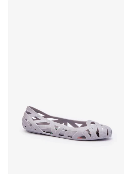 Dámské Gumové Balerínky Šedá Salamová Dámské Gumové Balerínky Šedá Salamová
