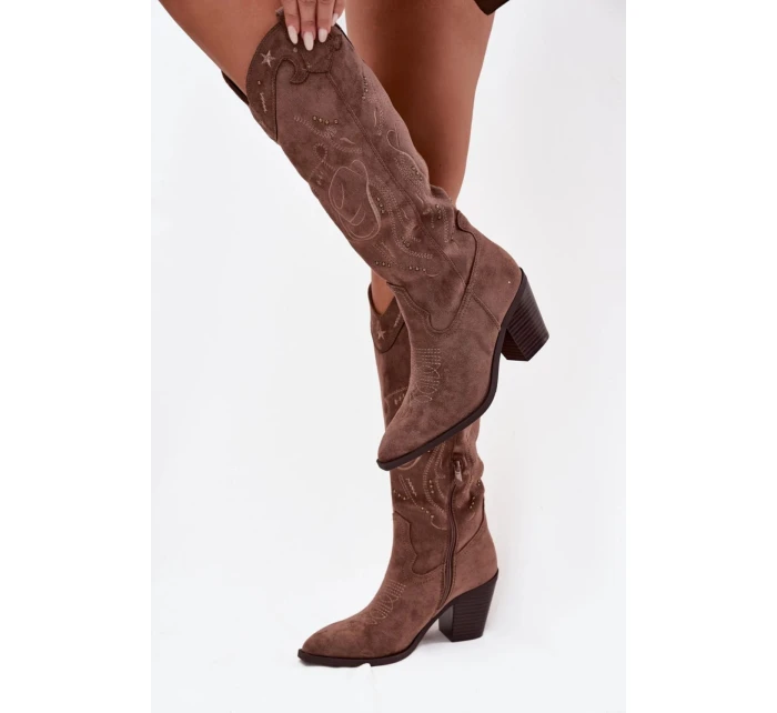 Kozačky na podpatku model 223006 Step in style Kozačky na podpatku model 223006 Step in style