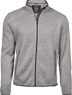 Tee Jays TJ 9615 Pánská melanžová pletená fleecová bunda 18.9615 grey melange
