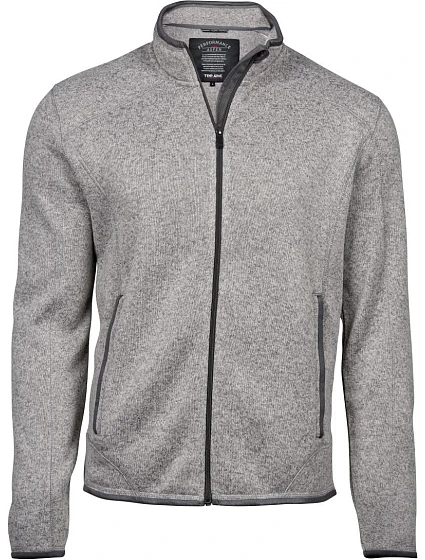 Tee Jays TJ 9615 Pánská melanžová pletená fleecová bunda 18.9615 grey melange Tee Jays TJ 9615 Pánská melanžová pletená fleecová bunda 18.9615 grey melange