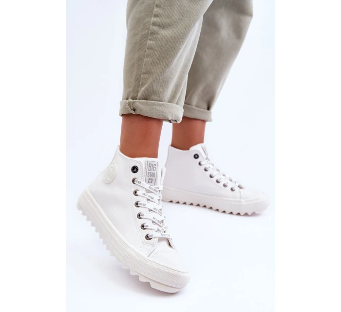 Dámské Tenisky Big Star Vysoké Zateplené Bílé GG274108