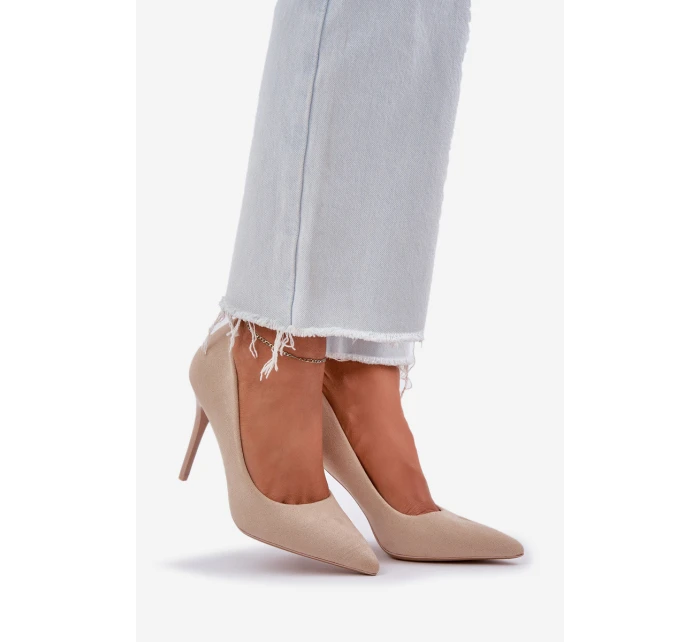 Klasické Lodičky Z Eko Semiše Světle Béžové Navinda