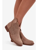 Dámské Kotníkové Boty Na Ploché Podpatky S Béžové model 21713585 - S.Barski Dámské Kotníkové Boty Na Ploché Podpatky S Béžové model 21713585 - S.Barski